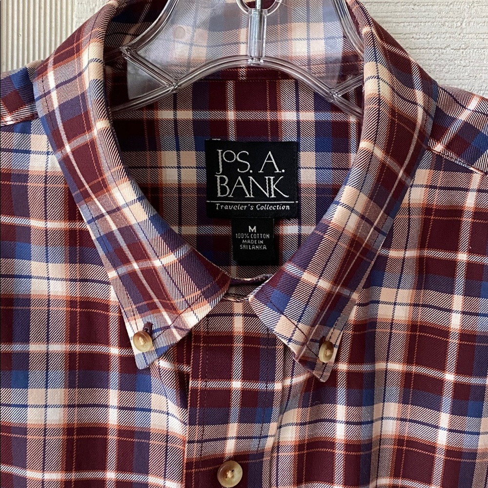 Jos. A Bank Traveler’s Collection Plaid Shirt Button Down Long Sleeve
